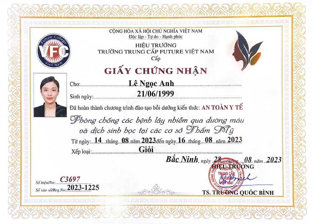 Chứng chỉ của Lê Ngọc Anh